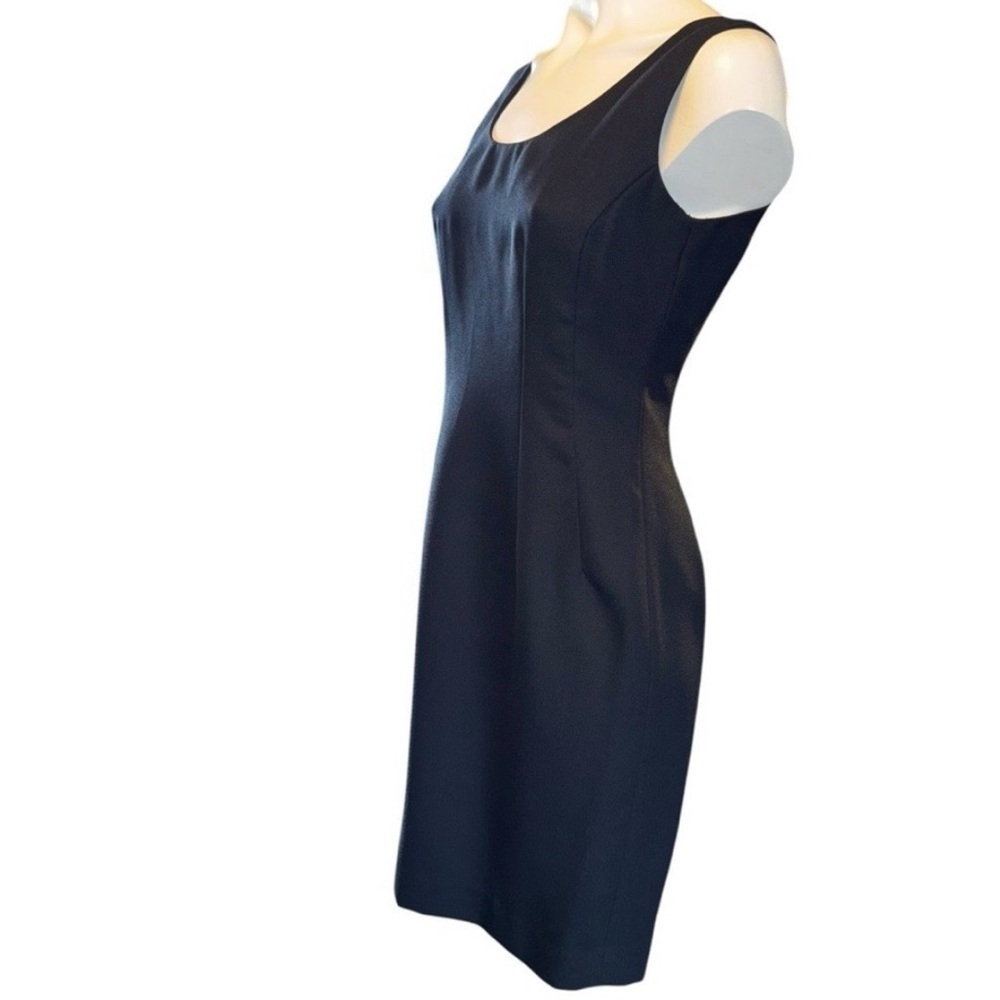 Karin Stevens Black Sheath Dress Sz 6 Sleeveless Classic Work Office Chic - Picture 4 of 6